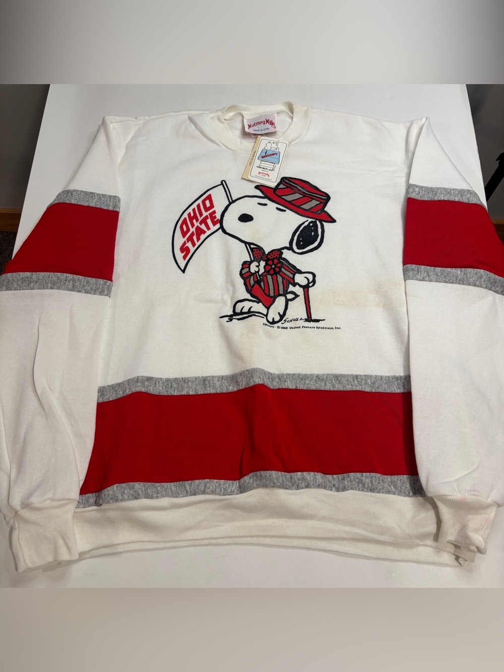 Vintage 1980s Nutmeg Mills Ohio State Buckeyes Snoopy Sweatshirt XL
